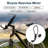 Bike Rearview Mirror 11.2x4.5cm Adjustable | Front Left Riding Mirror Black With Mounting Accessories For Bicycle Mountain Road Bike 1 Set