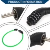 Unique Bargains Bicycle Lock Security Lock Resettable 4 Digit Combination Chain Bike Lock Green