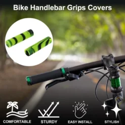 Unique Bargains Bike Handlebar Grips Covers 4.92" Yellow 1 Pair