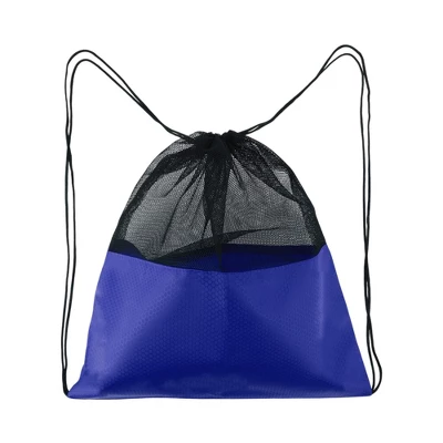 Unique Bargains Drawstring Backpacks Polyester Blue 1 Pc 4 Unique Bargains Drawstring Backpacks Polyester Blue 1 Pc - Image 4