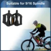 Unique Bargains Cycling Bike Pedal 9/16" Spindle Cycling Anti-Slip Widened Pedal Black For Road Mountain BMX MTB Bike