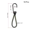 Unique Bargains Outdoor Camping Tent Canopy Awnings Cover 6 Inch Tarp Straps Elastic Cords With Hook Dark Green 10 Pack