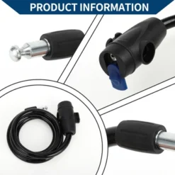 Unique Bargains Bike Lock With Key Bicycle Padlock Cable Lock Spiral Lock Cable Lock Black 1 Set