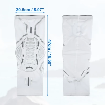 Unique Bargains Compression Knee Braces, EVA Padded Leg Sleeves For Men Women Nylon White 2pcs 1 Unique Bargains Compression Knee Braces, EVA Padded Leg Sleeves For Men Women Nylon White 2pcs