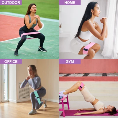 Unique Bargains Elastic Non-Slip Exercise Loops With Bag And Instruction Booty Resistance Bands 3 Pcs 2 Unique Bargains Elastic Non-Slip Exercise Loops With Bag And Instruction Booty Resistance Bands 3 Pcs - Image 2