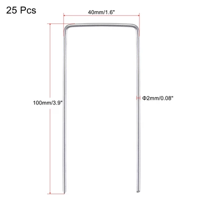 Unique Bargains Galvanized Outdoor Rustproof Garden Stakes For Ground Cover Weed Barrier Fabric 25 Pcs 1 Unique Bargains Galvanized Outdoor Rustproof Garden Stakes For Ground Cover Weed Barrier Fabric 25 Pcs