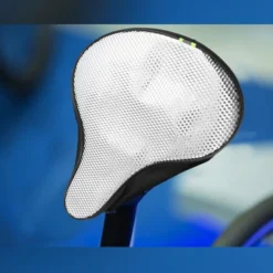 Unique Bargains Bike Bicycle Saddle Seat Cover Comfort Pad Padded Soft Checkered Silver Tone White