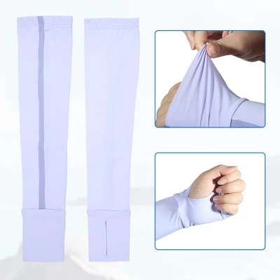 Unique Bargains 1 Pair Cooling Arm Sleeves For Women And Men Sports Arm Sleeve Cover Purple 2 Unique Bargains 1 Pair Cooling Arm Sleeves For Women And Men Sports Arm Sleeve Cover Purple - Image 2