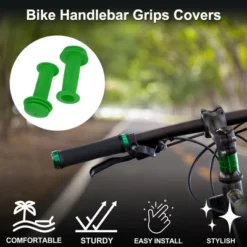 Unique Bargains Bike Handlebar Grips Covers 3.74" Green 1 Pair