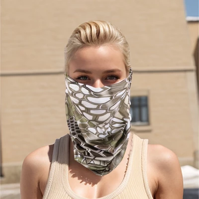 Unique Bargains Ice Silk Snake Pattern Neck Gaiter Gray Brown 1 Pc 1 Unique Bargains Ice Silk Snake Pattern Neck Gaiter Gray Brown 1 Pc