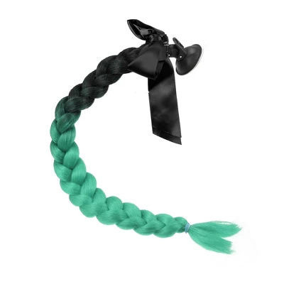 Unique Bargains Bicycle Motorcycle Helmet Decor Ponytail Black Green 22" 1 Pc 2 Unique Bargains Bicycle Motorcycle Helmet Decor Ponytail Black Green 22" 1 Pc - Image 2