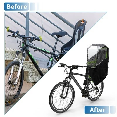 Unique Bargains Bike Seat Rain Cover Waterproof Canopy For Rear Seat PVC Black Clear 1 Pcs 2 Unique Bargains Bike Seat Rain Cover Waterproof Canopy For Rear Seat PVC Black Clear 1 Pcs - Image 2