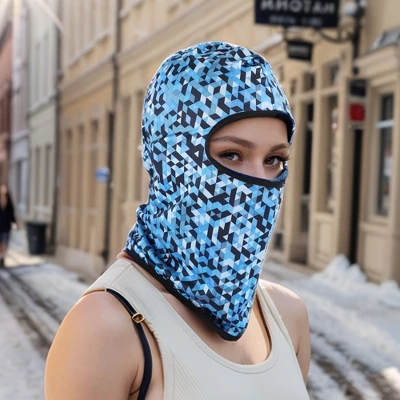 Unique Bargains Ice Silk Geometric Balaclava Face Mask 1 Pc 4 Unique Bargains Ice Silk Geometric Balaclava Face Mask 1 Pc - Image 4