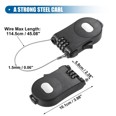 Unique Bargains Adjustable Retractable Bike Chain Lock With 3 Digit Bike Lock Cable Blue 1Pc 2 Unique Bargains Adjustable Retractable Bike Chain Lock With 3 Digit Bike Lock Cable Blue 1Pc - Image 2