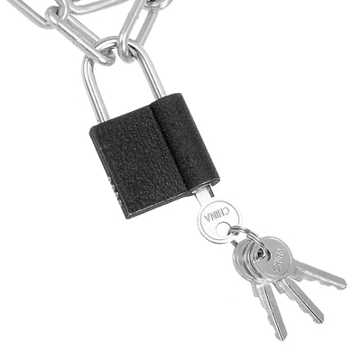 Unique Bargains Bicycle Cycling Zinc Plated 3.28 Feet Long Chain Lock With Padlock Silver 5 Unique Bargains Bicycle Cycling Zinc Plated 3.28 Feet Long Chain Lock With Padlock Silver - Image 5