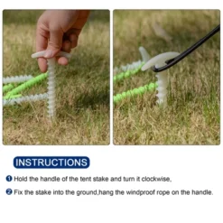 Unique Bargains Tent Stakes T Shape Spiral Plastic Ground Pegs For Outdoor Camping Canopy Tarp 4 Pcs -Futuro Brand GUEST be6e59c5 3ea0 4d31 acd7 2e6f3f0617ce