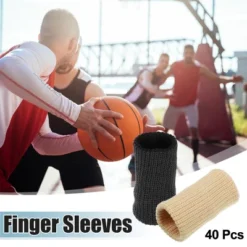 Unique Bargains Breathable Finger Sleeves Thumb Braces Support Elastic Compression Protectors For Arthritis Trigger Finger 40pcs