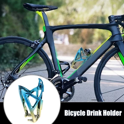 Unique Bargains Lightweight Bike Water Bottle Cage Holder Blue Gold Tone 1 Set 2 Unique Bargains Lightweight Bike Water Bottle Cage Holder Blue Gold Tone 1 Set - Image 2