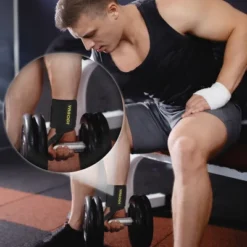 Unique Bargains Professional Wrist Bandages Black 1 Pair