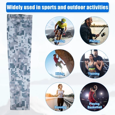 Unique Bargains Basketball Sports Camouflage Cooling Arm Elbow Compression Sleeve Gray White 1 Pair 1 Unique Bargains Basketball Sports Camouflage Cooling Arm Elbow Compression Sleeve Gray White 1 Pair