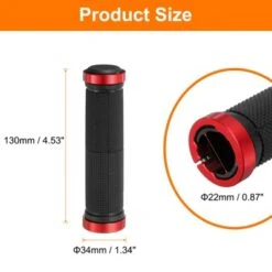 Unique Bargains Non-Slip Mushroom Double Lock-on Bike Handlebar Grips 5.12" 4 Pairs With Hex Wrench