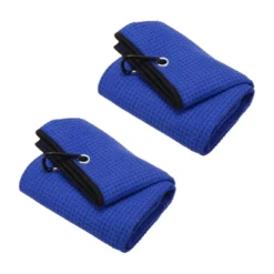 Unique Bargains Super Absorbent Waffle Pattern Tri-Fold Microfiber Golf Towels With D Clips 20"x16" 2 Pcs -Futuro Brand GUEST c2788e3d 7e4b 4dcb a789 72e9b6b041ac