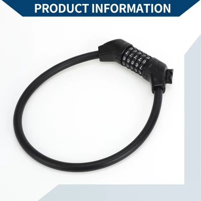 Unique Bargains Bicycle Padlock Cable Spiral Lock 5 Digit Resettable Bike Cable Lock Black 4 Unique Bargains Bicycle Padlock Cable Spiral Lock 5 Digit Resettable Bike Cable Lock Black - Image 4