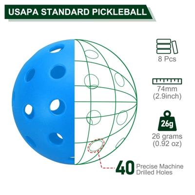 Unique Bargains 40 Holes Durable Precision Good Balance Application Pickleball Balls 8 Pcs 1 Unique Bargains 40 Holes Durable Precision Good Balance Application Pickleball Balls 8 Pcs