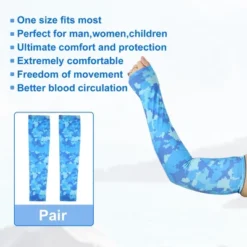 Unique Bargains Basketball Sports Camouflage Cooling Arm Elbow Compression Sleeve Light Blue 1 Pair -Futuro Brand GUEST c6e39e66 e4ea 4a91 9003 058bafa1c349