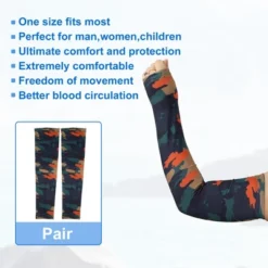 Unique Bargains Basketball Sports Camouflage Cooling Arm Elbow Compression Sleeve Green Orange Blue 1 Pair -Futuro Brand GUEST c7fd8b00 9668 48be 917c 78395fd962de