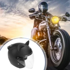 Unique Bargains Helmet Decoration Cat Ears Style Devil Horn 1 Set