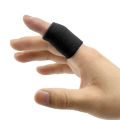 Unique Bargains 10pcs Black Cotton Stretch Sport Anti-dislocation Protect Finger Sleeve Support