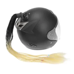 Unique Bargains Helmet Decor Gradient Braid Ponytail Black Beige 25 Inches