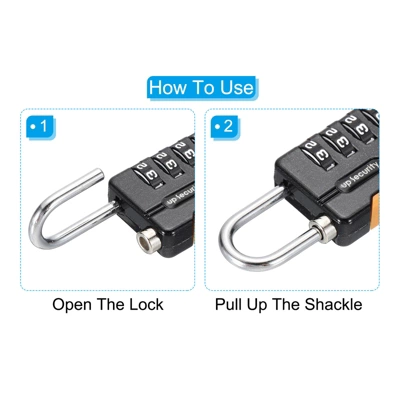 Unique Bargains Locker Luggage Bike 4 Digit Combination Lock With Security Cable Set 4 Unique Bargains Locker Luggage Bike 4 Digit Combination Lock With Security Cable Set - Image 4