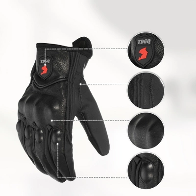 Unique Bargains Leather Cycling Riding Gloves Black 1 Pair 3 Unique Bargains Leather Cycling Riding Gloves Black 1 Pair - Image 3