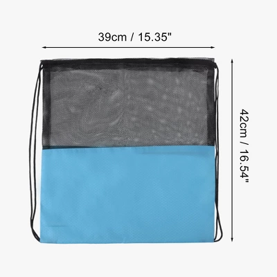 Unique Bargains Drawstring Backpacks Polyester Lake Blue 1 Pc 1 Unique Bargains Drawstring Backpacks Polyester Lake Blue 1 Pc