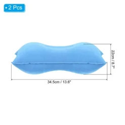 Unique Bargains Neck Support For Hiking Travel Flocked Inflatable Camping Pillows 2 Pcs 13.6" X 8.7"