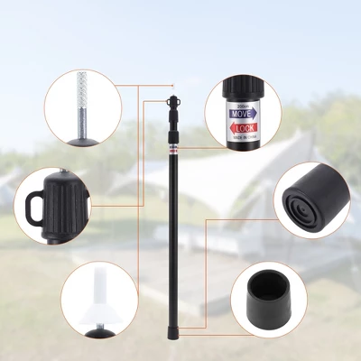 Unique Bargains Aluminum Alloy Adjustable Replacement Camping Tarp Poles For Shelter 2 Unique Bargains Aluminum Alloy Adjustable Replacement Camping Tarp Poles For Shelter - Image 2