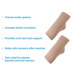 Unique Bargains Ankle Brace Achilles Tendon Support Ankle Compression Sleeve Socks For Women Men 1 Pair