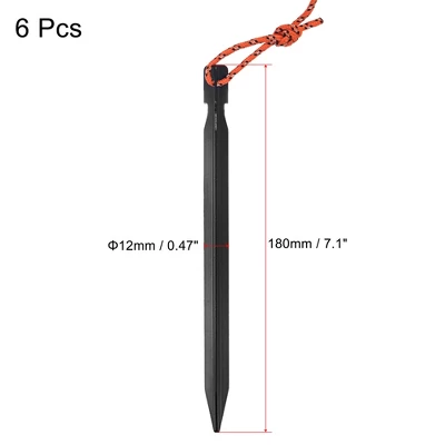 Unique Bargains Tent Stakes Y-Beam Camping Pegs With Pull Rope Aluminum For Tarp 6 Pcs 1 Unique Bargains Tent Stakes Y-Beam Camping Pegs With Pull Rope Aluminum For Tarp 6 Pcs