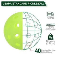 Unique Bargains 40 Holes Outdoor Pickleball Balls For Amateurs Sport 12 Pcs