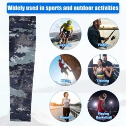 Unique Bargains Basketball Sports Camouflage Cooling Arm Elbow Compression Sleeve Army Green 1 Pair