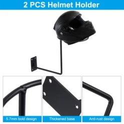 Unique Bargains Metal Rust-proof Durable Wall Mount Helmet Holder 2 Pcs -Futuro Brand GUEST d8c59c1b e46c 4353 ae22 677bf6b6d17f