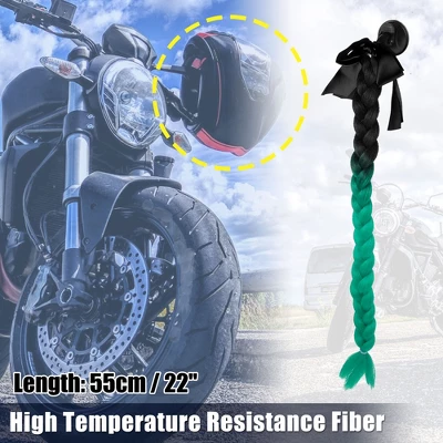 Unique Bargains Bicycle Motorcycle Helmet Decor Ponytail Black Green 22" 1 Pc 1 Unique Bargains Bicycle Motorcycle Helmet Decor Ponytail Black Green 22" 1 Pc