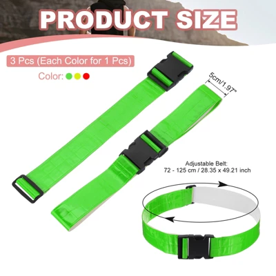 Unique Bargains Adjustable High Visibility Running Reflective Belt For Motorcycling Cycling 3 Pcs Yellow Red Green 1 Unique Bargains Adjustable High Visibility Running Reflective Belt For Motorcycling Cycling 3 Pcs Yellow Red Green