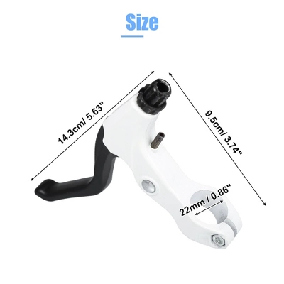 Unique Bargains Universal Aluminum Alloy Bicycle Brake Lever Handlebar 0.86" White 1 Pair 2 Unique Bargains Universal Aluminum Alloy Bicycle Brake Lever Handlebar 0.86" White 1 Pair - Image 2