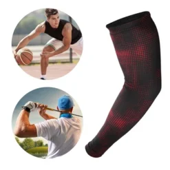 Unique Bargains Breathable Elbow Pads Elbow Protection Brace Tightening Black Red For Sports 1Pc