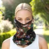 Unique Bargains Flower Leaf Earloop Neck Gaiter 1 Pc
