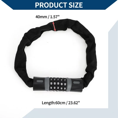 Unique Bargains Security Chain Combination Padlock Resettable 5 Digit Bike Lock 3 Unique Bargains Security Chain Combination Padlock Resettable 5 Digit Bike Lock - Image 3