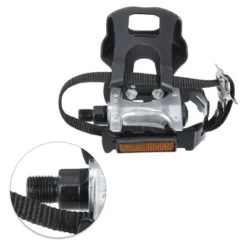 Unique Bargains Bicycle Pedals 12.7mm 1/2'' Spindle Platform With Toe Clips Fixed Foot Strap Cycling Parts Black Silver Tone 1 Pair -Futuro Brand GUEST df86f24c 0909 4483 a650 78803865016c